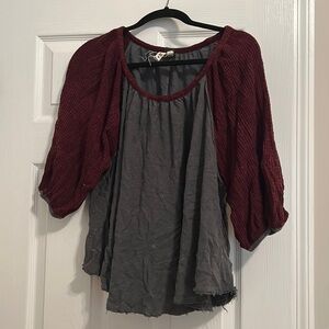 Oversized two tone free people top